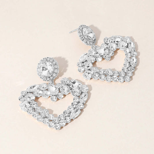 Radiant Heart CZ Dangle Earrings