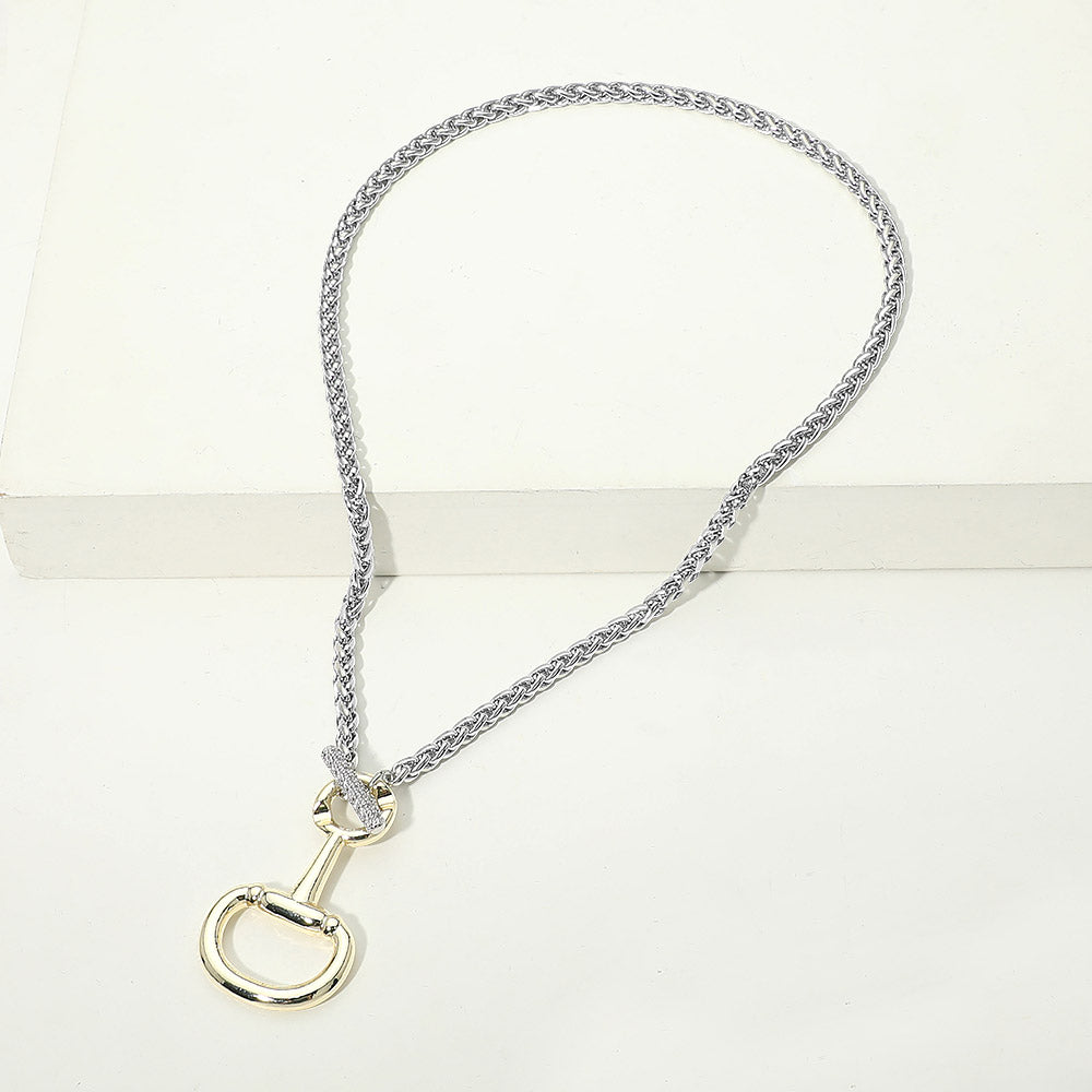 14K Gold Plated Two Tone CZ Pave Horseshoe Toggle Necklace 14K Gold Plated Two Tone CZ Pave Horseshoe Toggle Necklace M H W ACCESSORIES LLC 14K Gold Plated Two Tone CZ Pave Horseshoe Toggle Necklace 14K Gold Plated Two Tone CZ Pave Horseshoe Toggle Necklace