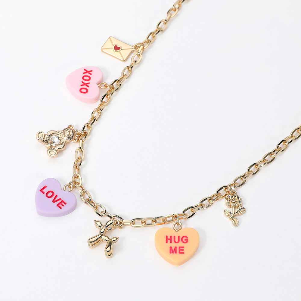 Heartfelt Whimsy: XOXO Love Charm Necklace