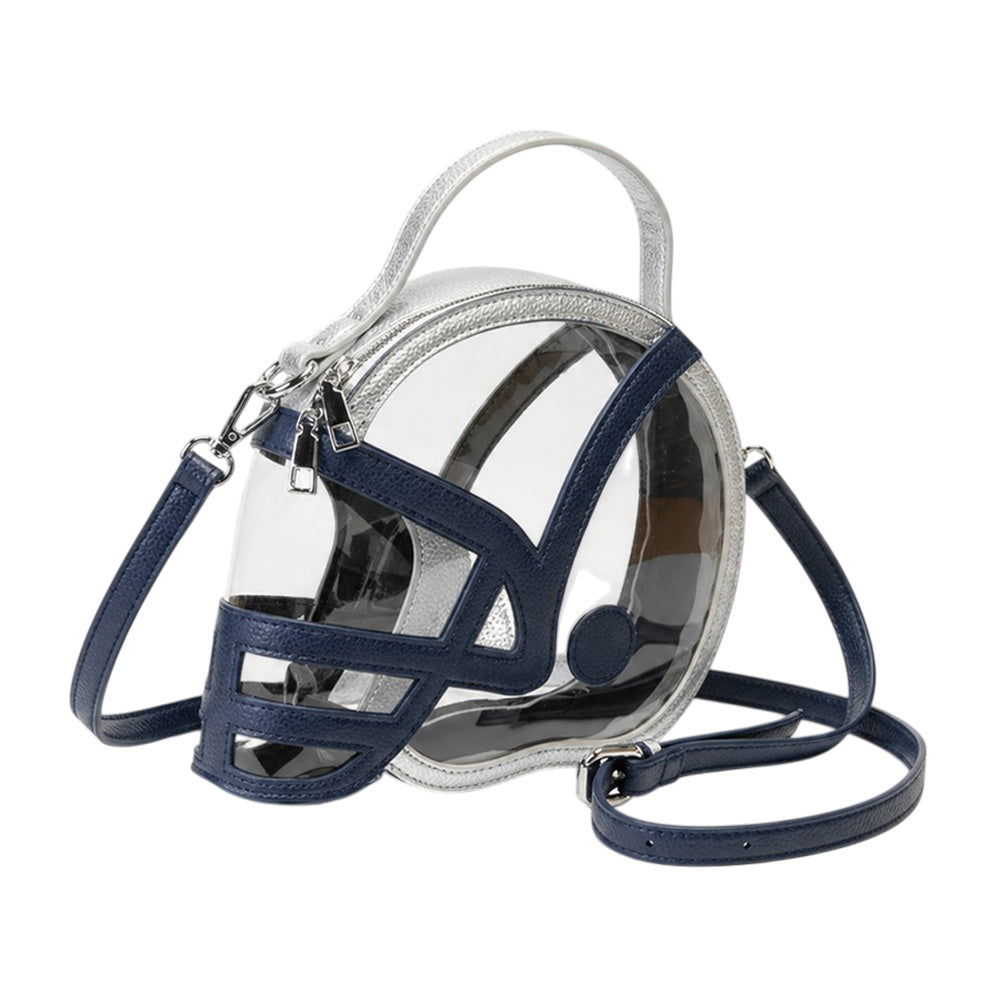 Silver & Clear  Transparent Gameday Football Helmet Shaped Crossbody Handbag (Copy) M H W ACCESSORIES LLC Silver & Clear  Transparent Gameday Football Helmet Shaped Crossbody Handbag (Copy)