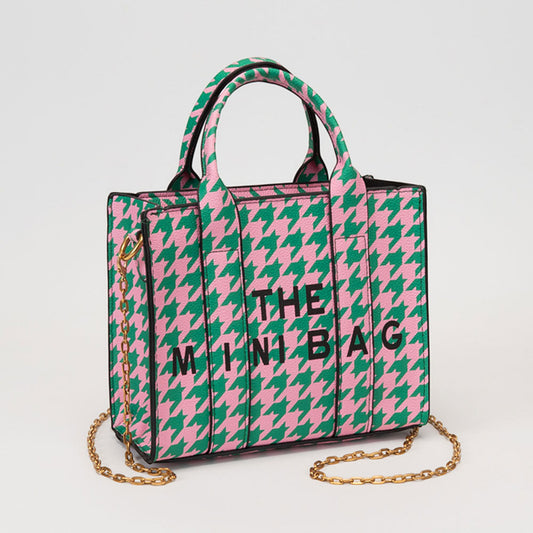 Pink and Green THE MINI BAG Faux Leather Small Crossbody Top Handle Handbag M H W ACCESSORIES LLC Pink and Green THE MINI BAG Faux Leather Small Crossbody Top Handle Handbag