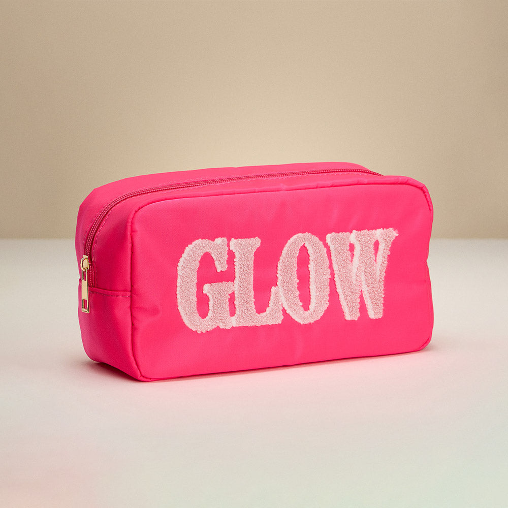 GLOW Message Patch Embroidered Pouch Bag / Organizer M H W ACCESSORIES LLC GLOW Message Patch Embroidered Pouch Bag / Organizer