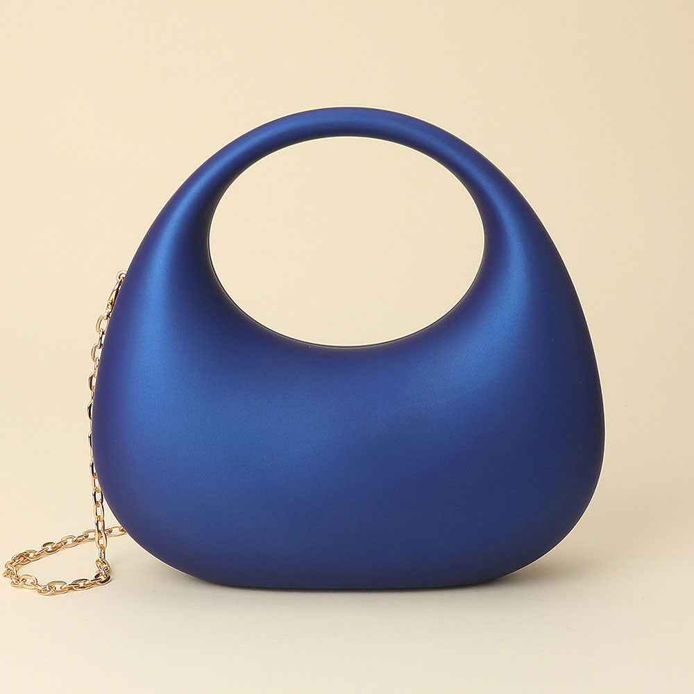 Blue Matte Acrylic Crescent Handbag