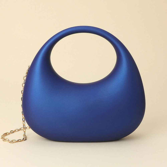 Blue Matte Acrylic Crescent Handbag