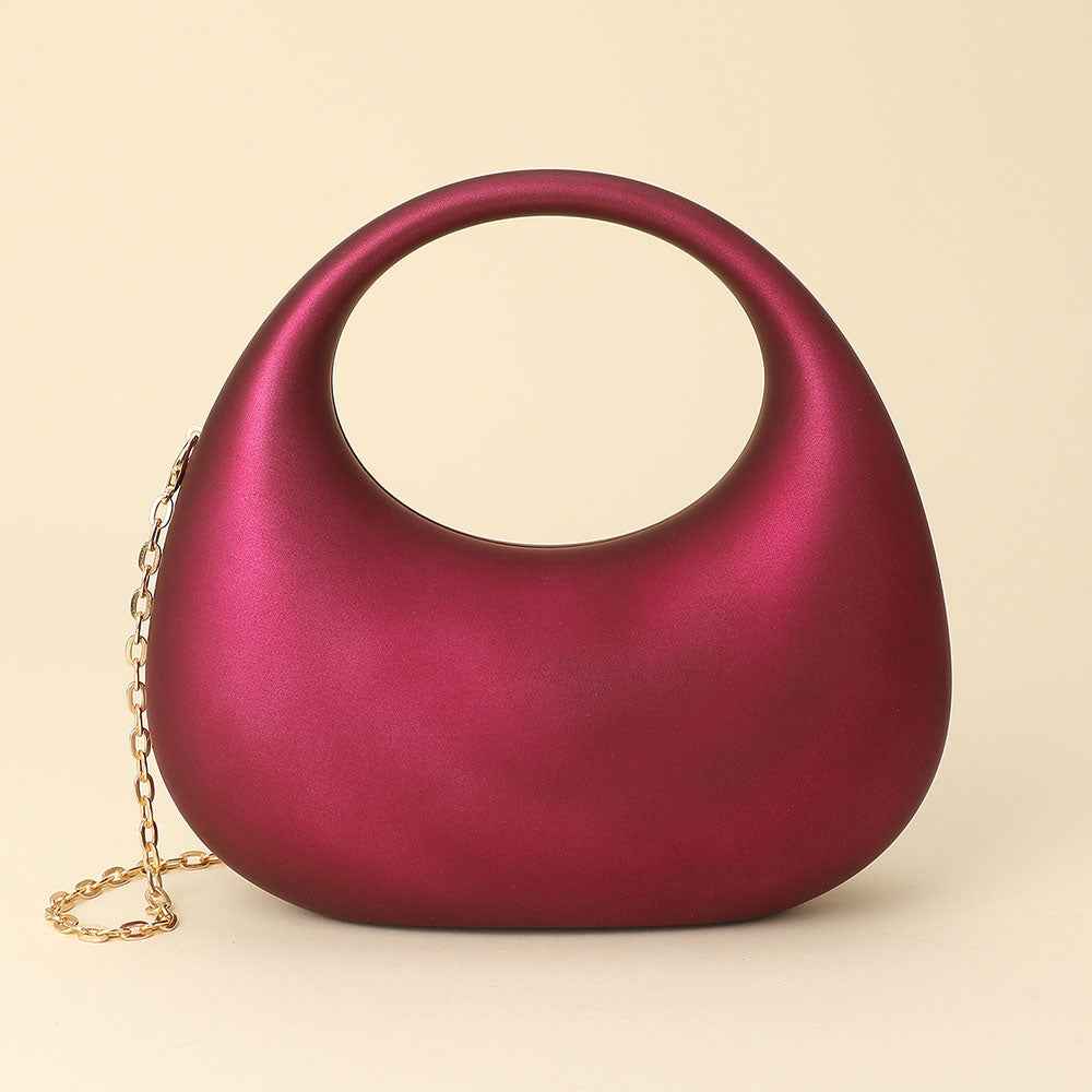 Wine Matte Acrylic Crescent Handbag