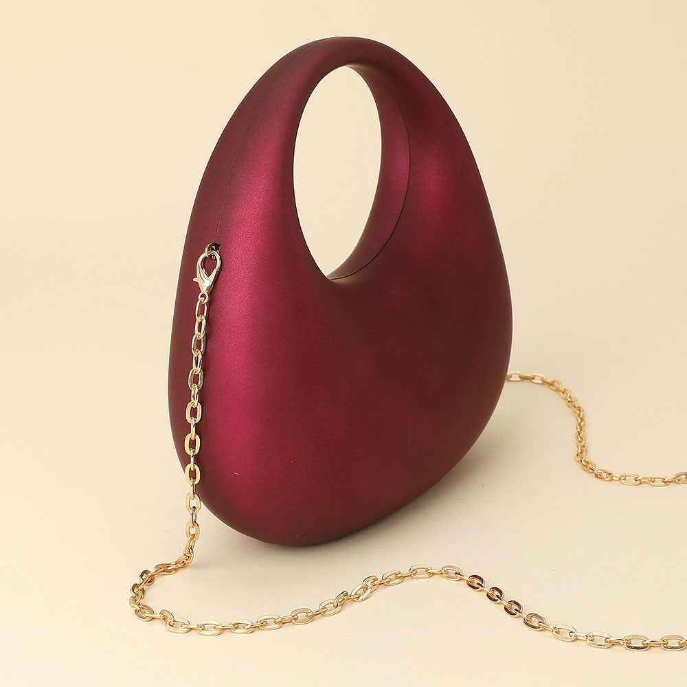 Wine Matte Acrylic Crescent Handbag