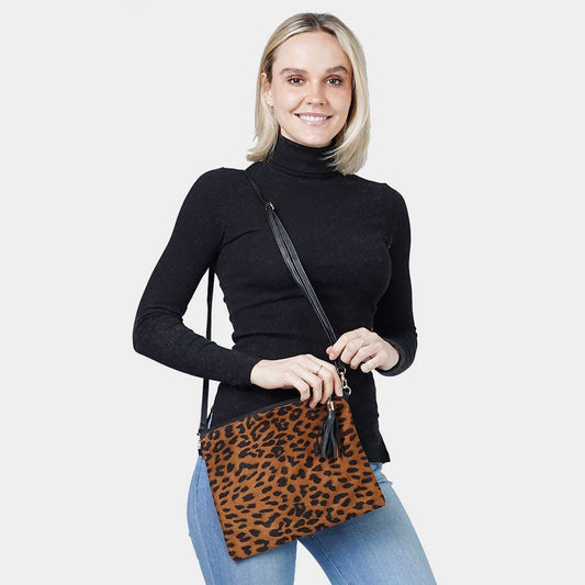 Leopard PRINT CROSSBODY / CLUTCH BAG for Women - M H W ACCESSORIES LLC