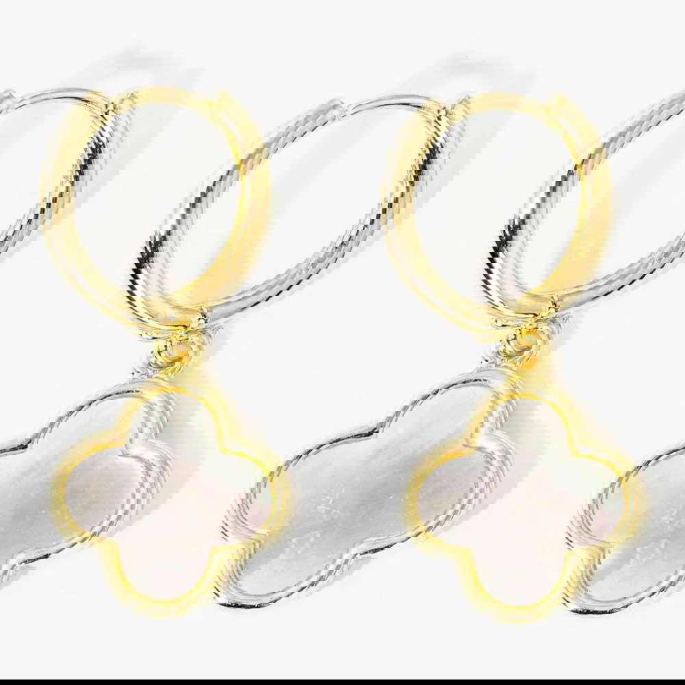 GOLD CLOVER DANGLE EARRINGS- M H W ACCESSORIES - M H W ACCESSORIES LLC