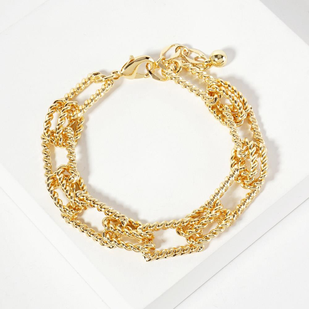 GOLD DIPPED METAL CHAIN BRACELET - M H W ACCESSORIES LLC