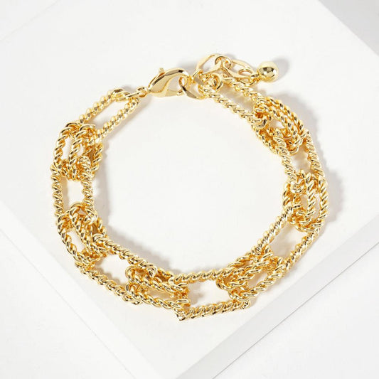 GOLD DIPPED METAL CHAIN BRACELET - M H W ACCESSORIES LLC