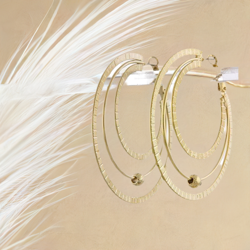 Gold Ball Hoop Earrings for Women - M H W ACCESSORIES LLC