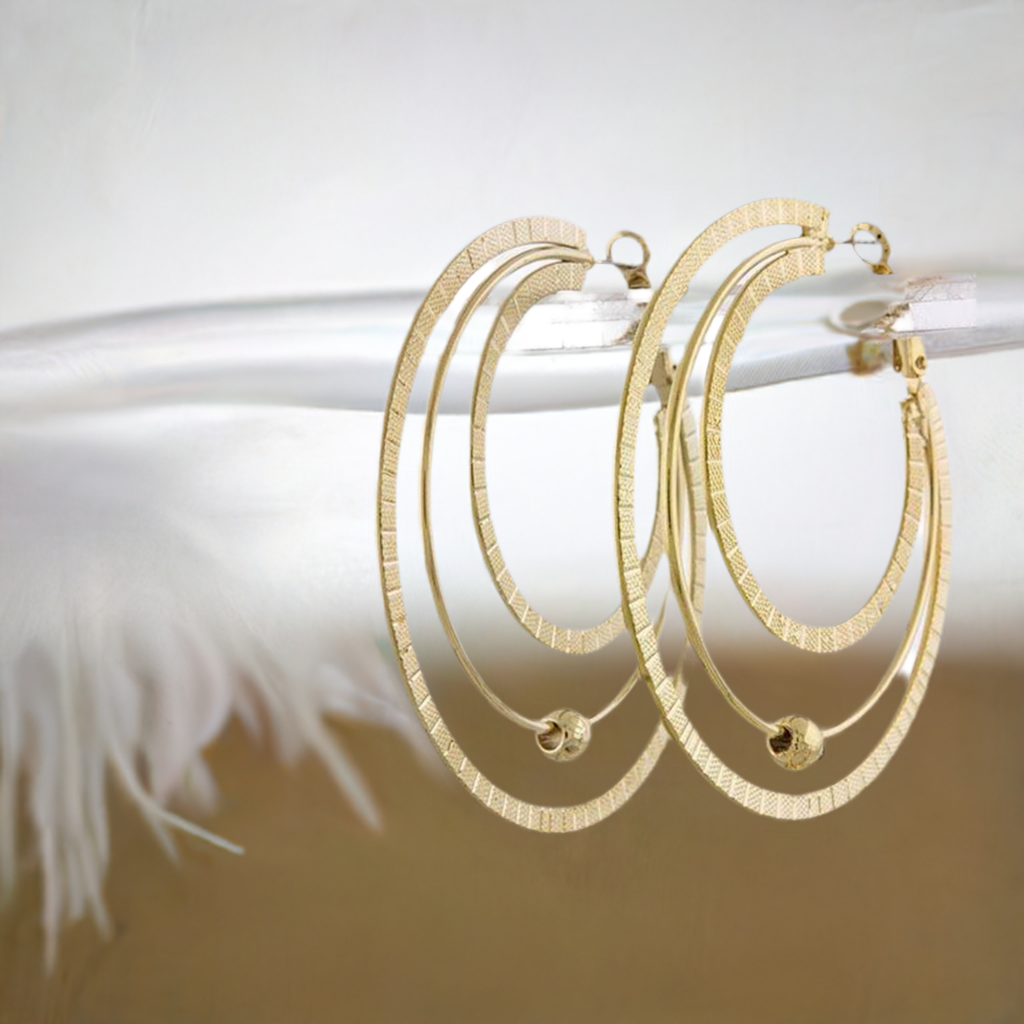 Gold Ball Hoop Earrings for Women - M H W ACCESSORIES LLC