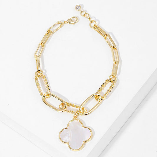 Gold Dipped Mother of Pearl Bracelet- M H W ACCESSORIES - M H W ACCESSORIES LLC