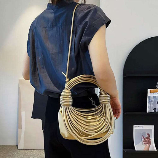 Gold Line Top Handle Crossbody Bag- M H W ACCESSORIES - M H W ACCESSORIES LLC