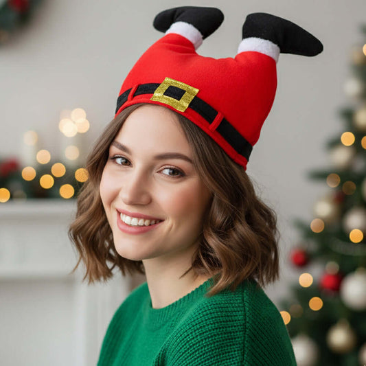 Plush Santa Chimney Christmas Hat
