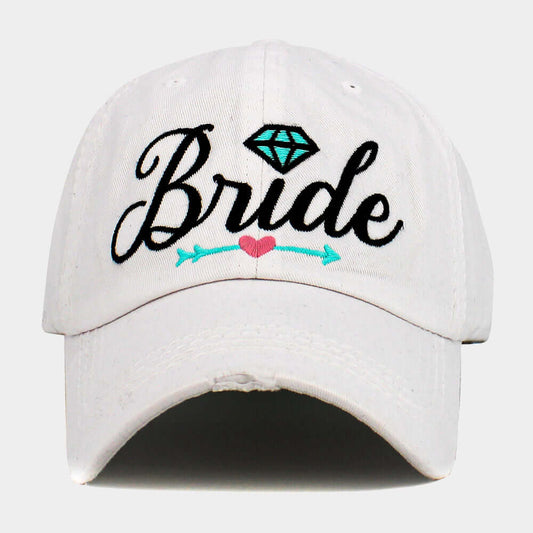 White Bride Message Vintage Baseball Cap - M H W ACCESSORIES LLC