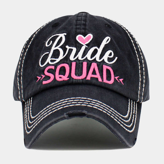 Black Bride Squad Message Vintage Baseball Cap - M H W ACCESSORIES LLC