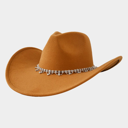 Brown Stone Cowboy Fedora Panama Hat-M H W ACCESSORIES - M H W ACCESSORIES LLC