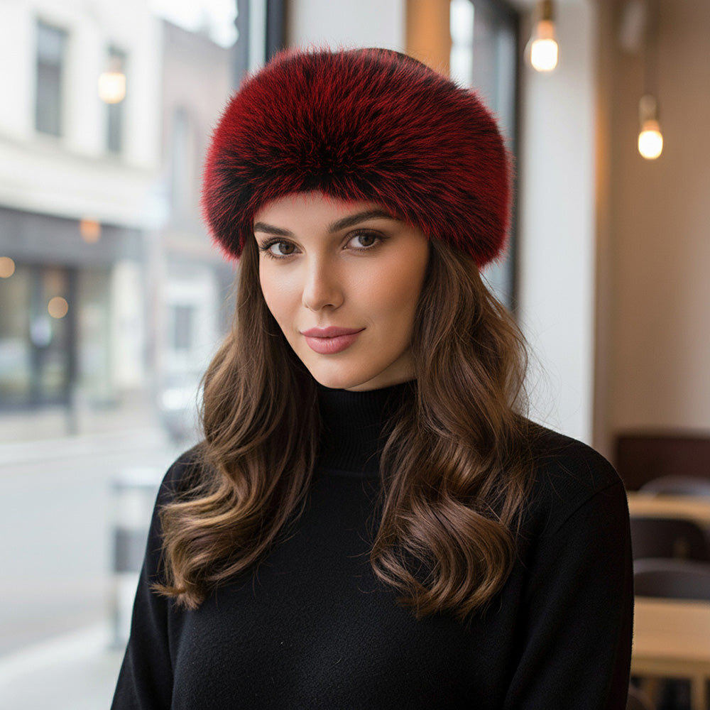 Orange Elegant Faux Fur Winter Headband Earmuff-Headband - M H W ACCESSORIES LLC