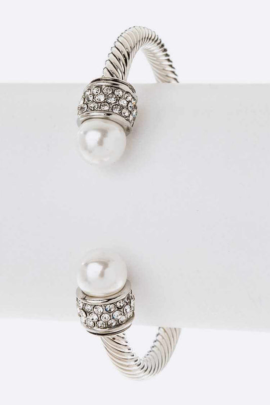 Pearl Tip Textured Designed Bangle
