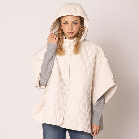 Ivory Pattern Padded Cape - M H W ACCESSORIES LLC
