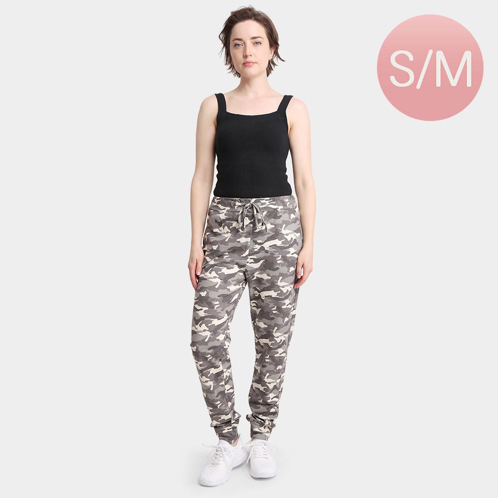 Green Camouflage Patterned Loungewear Pants for Women-Small/Medium M H W ACCESSORIES LLC Green Camouflage Patterned Loungewear Pants for Women-Small/Medium