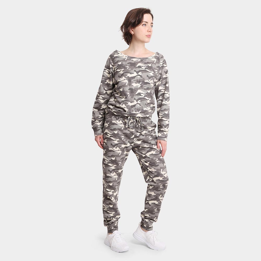 Green Camouflage Patterned Loungewear Pants for Women-Small/Medium M H W ACCESSORIES LLC Green Camouflage Patterned Loungewear Pants for Women-Small/Medium