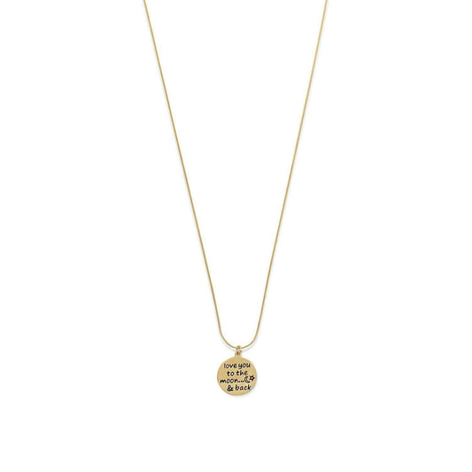 Love You to The Moon Back Stunning Necklace with Karat Gold Plating - M H W ACCESSORIES LLC