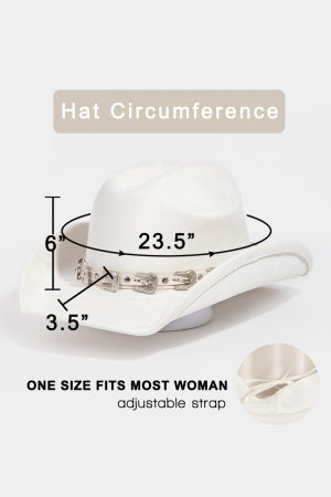 Women's  Belt Strap Western Cowboy Hat