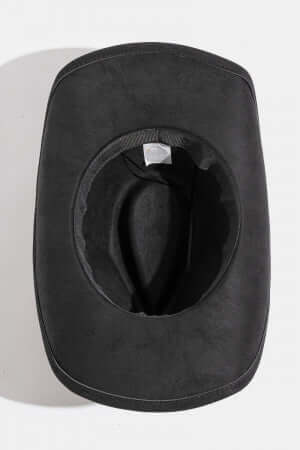 Black Engraved Western Stars Strap Western Cowboy Hat - M H W ACCESSORIES LLC