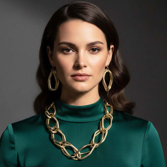 Bold Chunky Chain Link Statement Necklace for Women