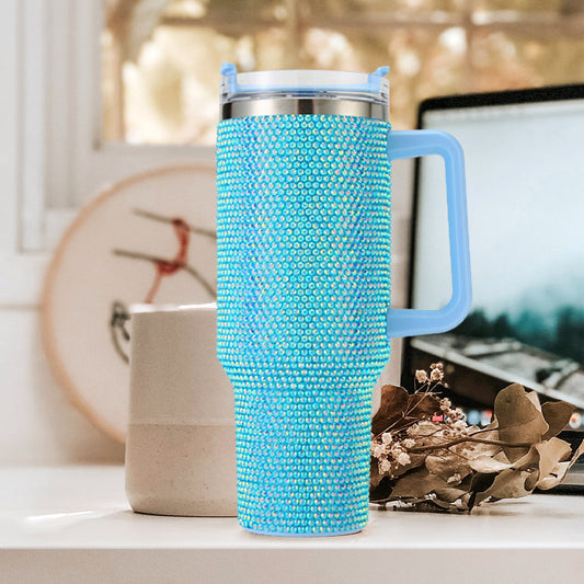 Blue Stainless Steel Tumbler Bling Studded - M H W ACCESSORIES LLC