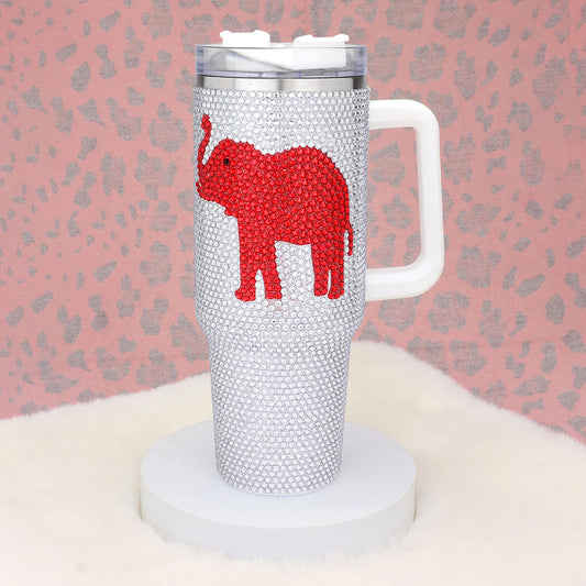 Bling Red Studded Elephant 40oz Stainless Steel Tumbler - M H W ACCESSORIES LLC