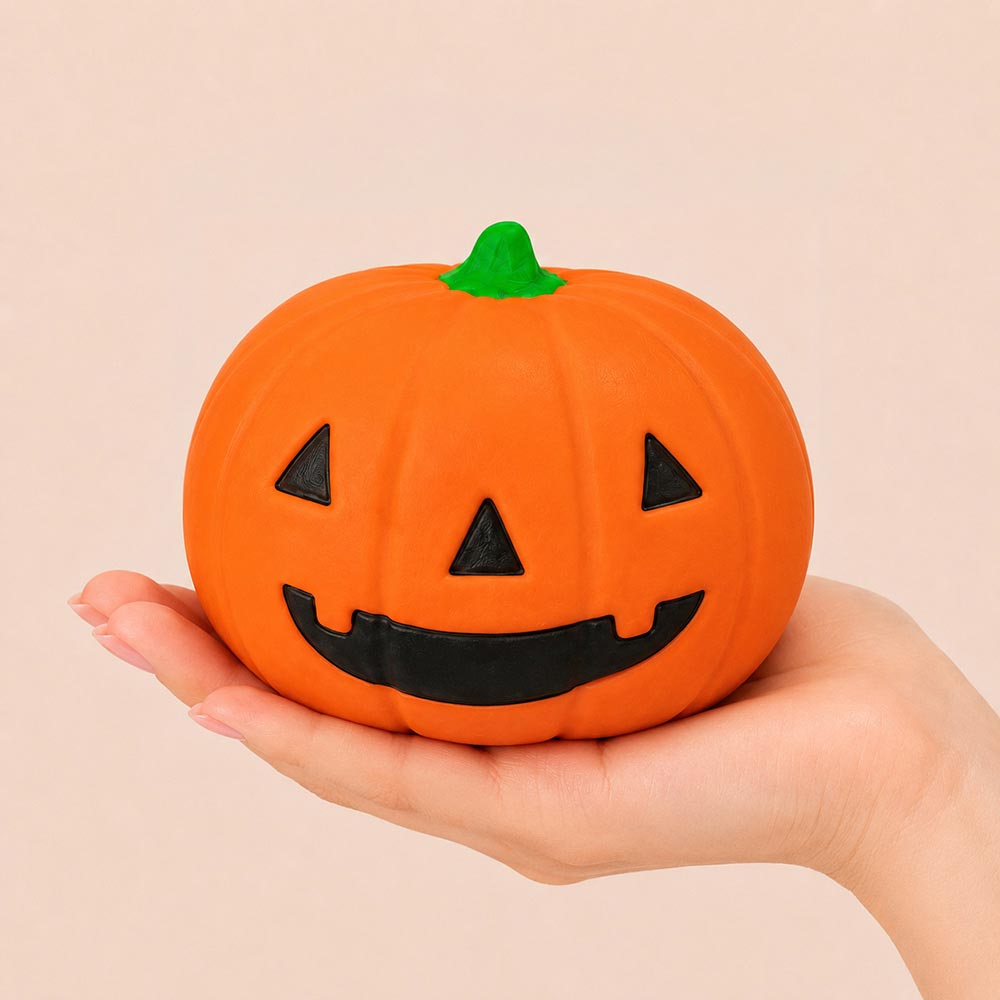 Halloween Orange Pumpkin Squeeze Squishy Stress Relief Toy M H W ACCESSORIES LLC Halloween Orange Pumpkin Squeeze Squishy Stress Relief Toy