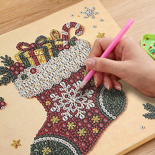 Christmas Stocking Rhinestone Art DIY Art Kit M H W ACCESSORIES LLC Christmas Stocking Rhinestone Art DIY Art Kit