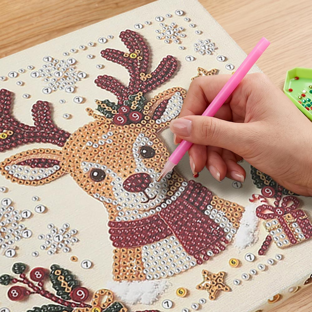 Christmas Reindeer Rhinestone Art DIY Art Kit M H W ACCESSORIES LLC Christmas Reindeer Rhinestone Art DIY Art Kit