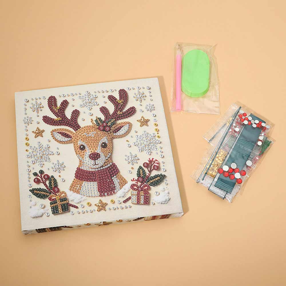 Christmas Reindeer Rhinestone Art DIY Art Kit M H W ACCESSORIES LLC Christmas Reindeer Rhinestone Art DIY Art Kit