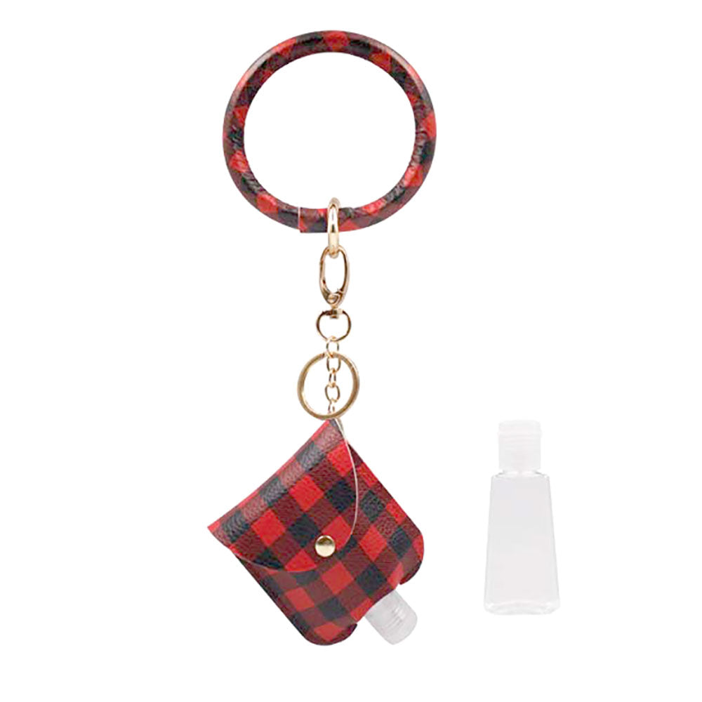 Santa Hat Faux Leather Case with Empty Hand Sanitizer Bottle Set Keychain M H W ACCESSORIES LLC Santa Hat Faux Leather Case with Empty Hand Sanitizer Bottle Set Keychain
