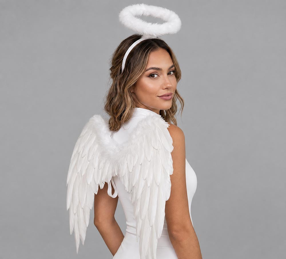 2PCS - Heavenly Angel Wing Halo Headband Headband Wings Halloween Costume Set M H W ACCESSORIES LLC 2PCS - Heavenly Angel Wing Halo Headband Headband Wings Halloween Costume Set