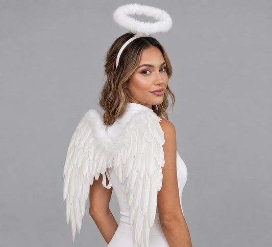 2PCS - Heavenly Angel Wing Halo Headband Headband Wings Halloween Costume Set M H W ACCESSORIES LLC 2PCS - Heavenly Angel Wing Halo Headband Headband Wings Halloween Costume Set