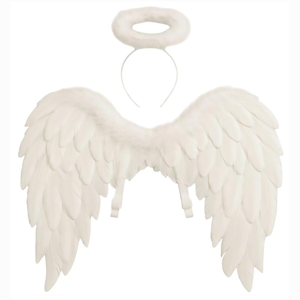 2PCS - Heavenly Angel Wing Halo Headband Headband Wings Halloween Costume Set M H W ACCESSORIES LLC 2PCS - Heavenly Angel Wing Halo Headband Headband Wings Halloween Costume Set