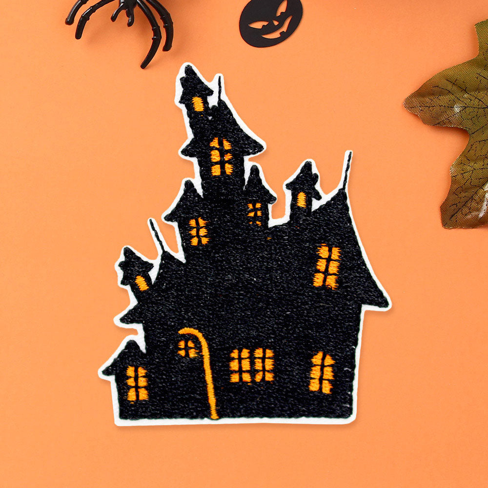 Halloween Scary House Iron On Patch M H W ACCESSORIES LLC Halloween Scary House Iron On Patch