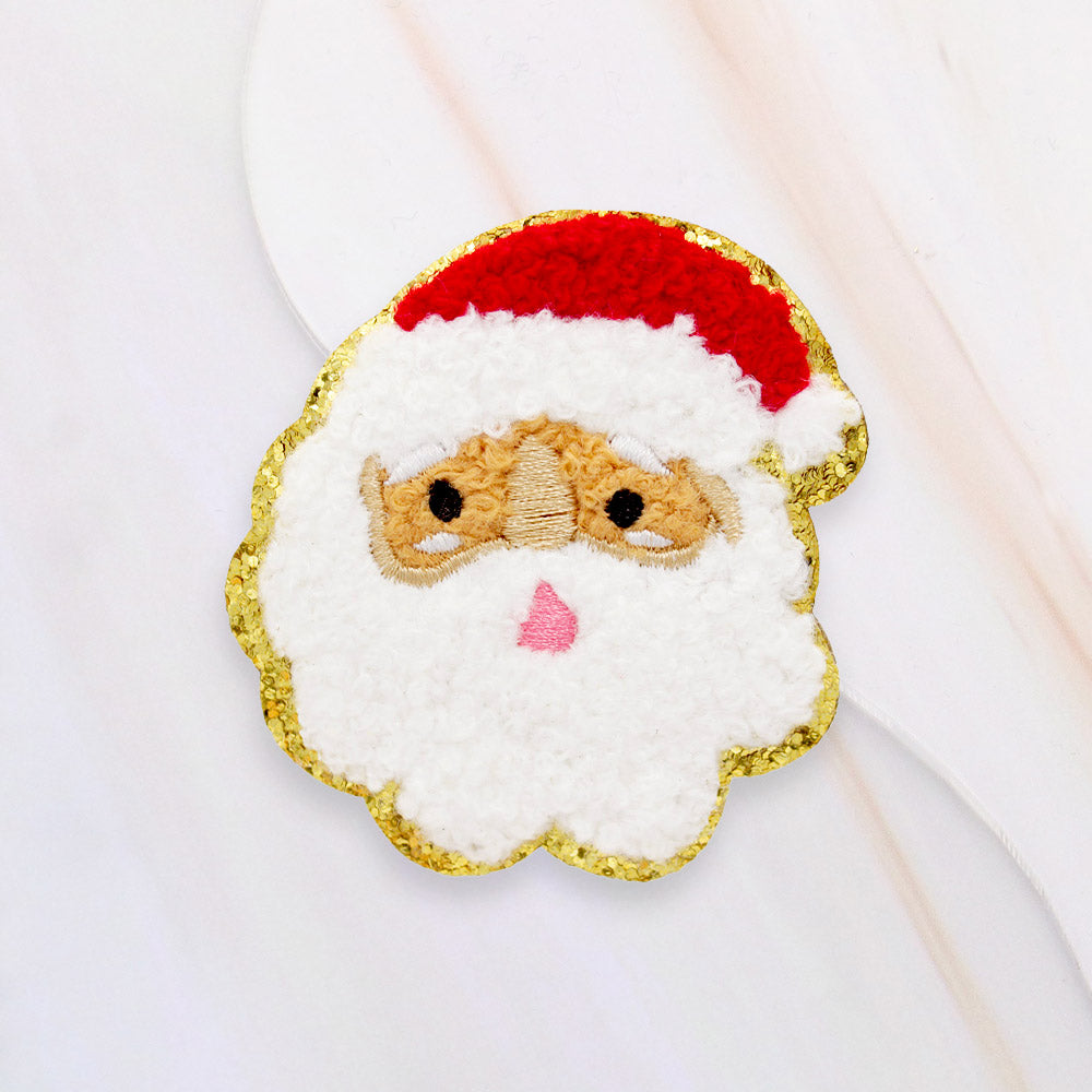 Santa Claus Red & White Iron On Patch M H W ACCESSORIES LLC Santa Claus Red & White Iron On Patch