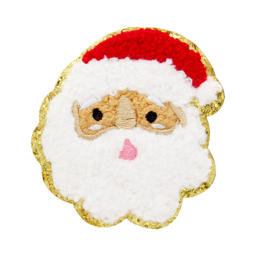 Santa Claus Red & White Iron On Patch M H W ACCESSORIES LLC Santa Claus Red & White Iron On Patch
