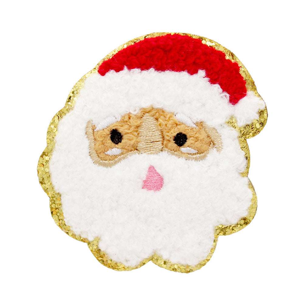 Santa Claus Red & White Iron On Patch M H W ACCESSORIES LLC Santa Claus Red & White Iron On Patch