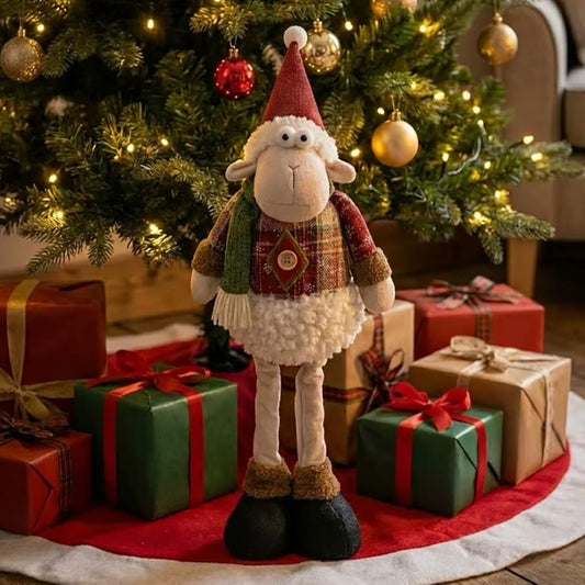 Adjustable-Leg Christmas Sheep Figure For Holiday Home Decor M H W ACCESSORIES LLC Adjustable-Leg Christmas Sheep Figure For Holiday Home Decor