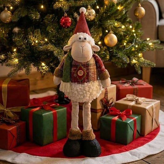 Adjustable-Leg Christmas Sheep Figure For Holiday Home Decor M H W ACCESSORIES LLC Adjustable-Leg Christmas Sheep Figure For Holiday Home Decor