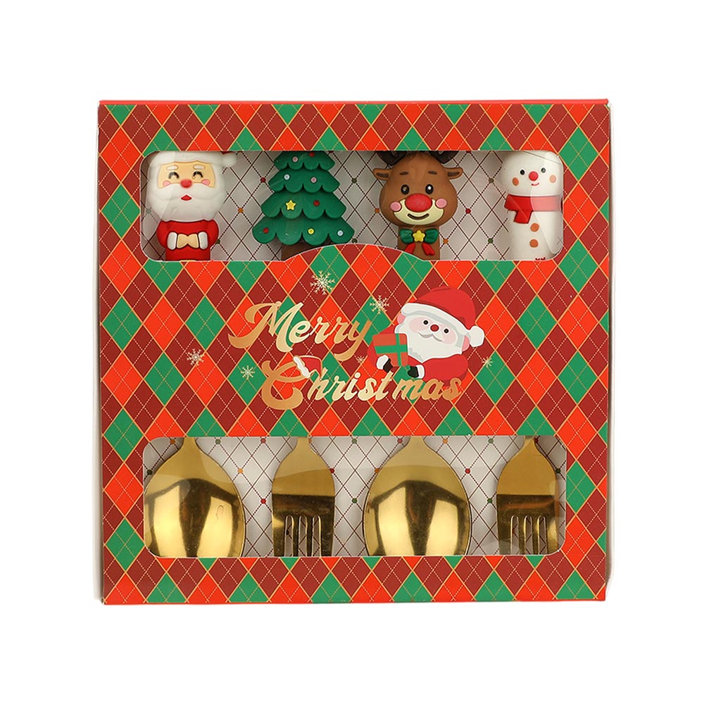4PCS - Christmas Decoration Christmas Spoon and Fork Set M H W ACCESSORIES LLC 4PCS - Christmas Decoration Christmas Spoon and Fork Set