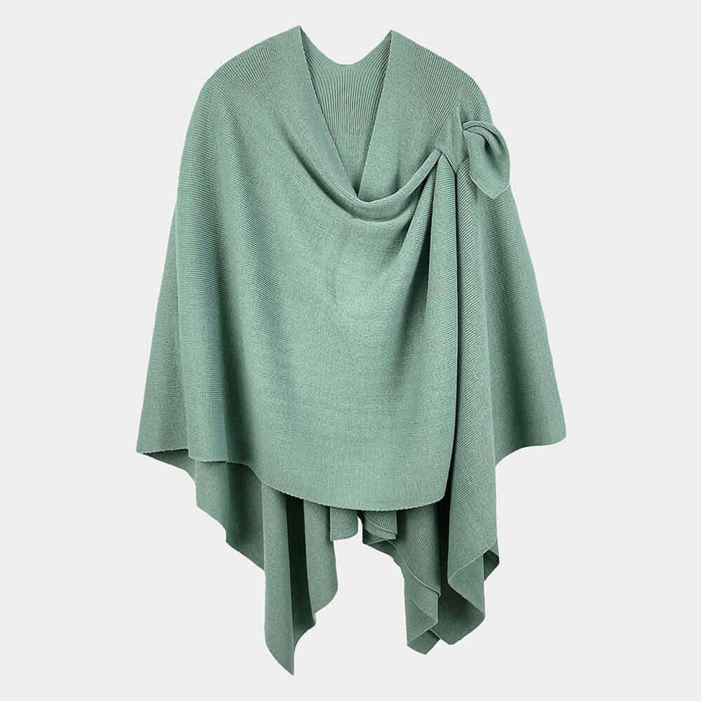 Mint Shoulder Strap Solid Ruana Poncho - M H W ACCESSORIES LLC