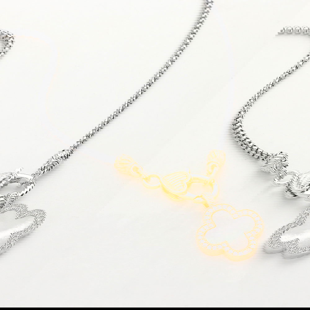 Mother Of Pearl Quatrefoil Pendant Necklace - M H W ACCESSORIES LLC